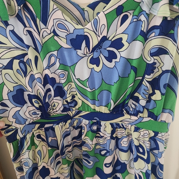 Floral Medi Dress in Blue and Green.new No Tag. - Picture 4 of 6